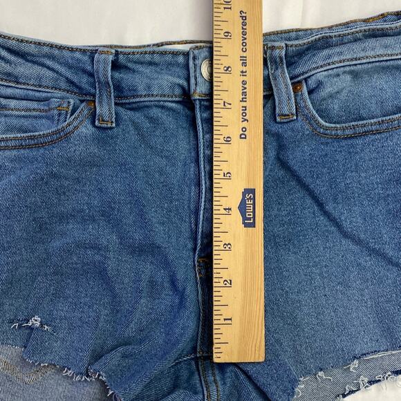 RSQ Low Rise Flare Distressed Cutoff Blue Denim Jeans 26 Womens Juniors festival - Picture 2 of 8